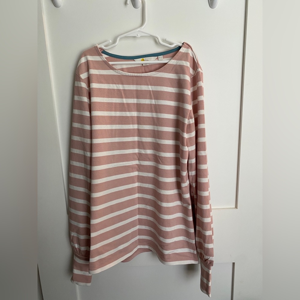 Boden Women’s Striped Pink And White Long Sleeve Shirt in Size 4